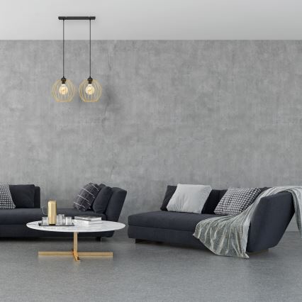 Κρεμαστό φωτιστικό οροφής ράγα MERCURE 2xE27/15W/230V χρυσαφί/μαύρο