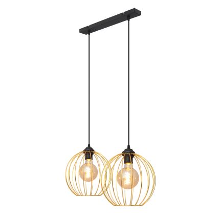 Κρεμαστό φωτιστικό οροφής ράγα MERCURE 2xE27/15W/230V χρυσαφί/μαύρο