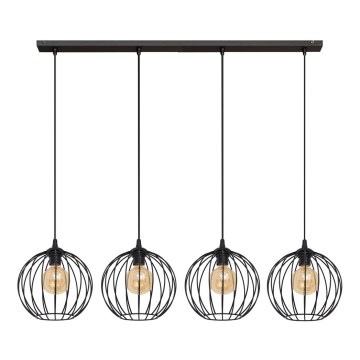 Κρεμαστό φωτιστικό οροφής ράγα MERCURE 4xE27/15W/230V μαύρο
