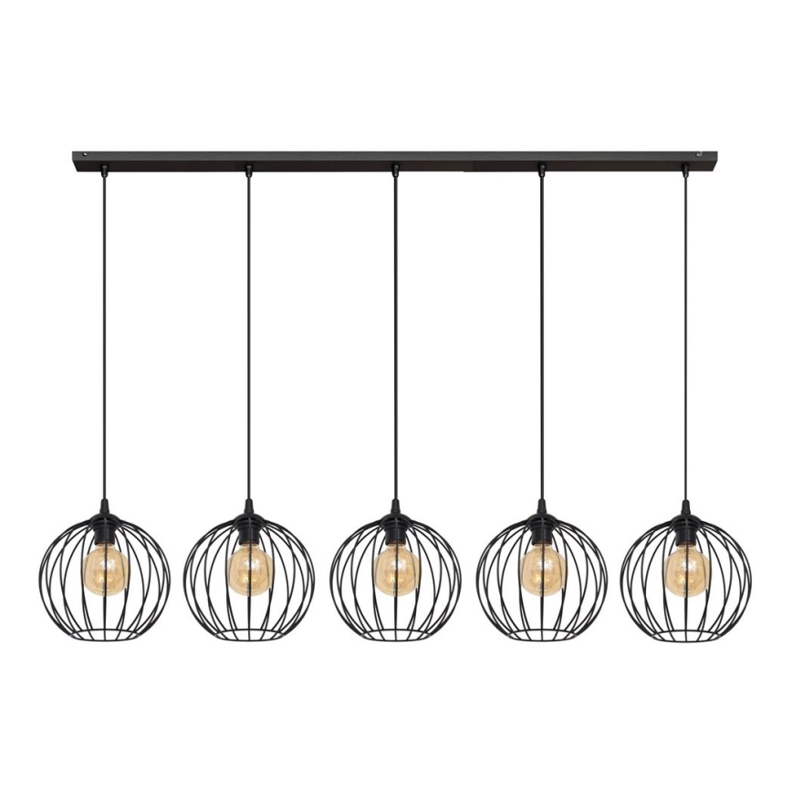 Κρεμαστό φωτιστικό οροφής ράγα MERCURE 5xE27/15W/230V μαύρο