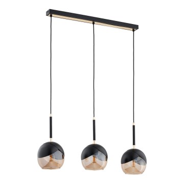Κρεμαστό φωτιστικό οροφής ράγα MILTONA 3xE27/60W/230V μαύρο/μπεζ