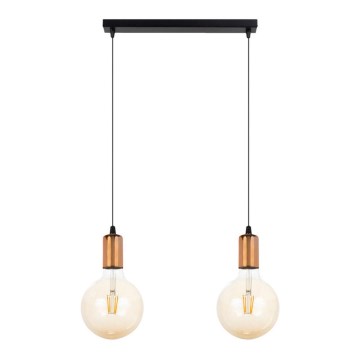 Κρεμαστό φωτιστικό οροφής ράγα MIROS 2xE27/60W/230V μαύρο/χάλκινο