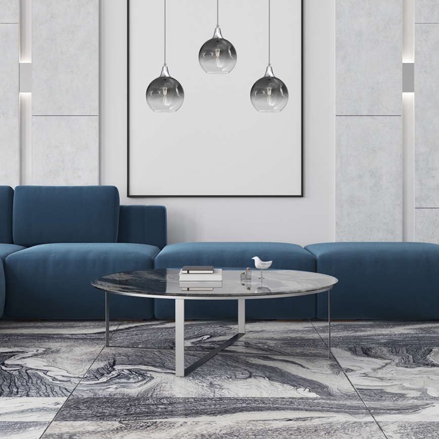 Κρεμαστό φωτιστικό οροφής ράγα MONTE 3xE27/60W/230V δ. 20 cm ματ χρώμιο