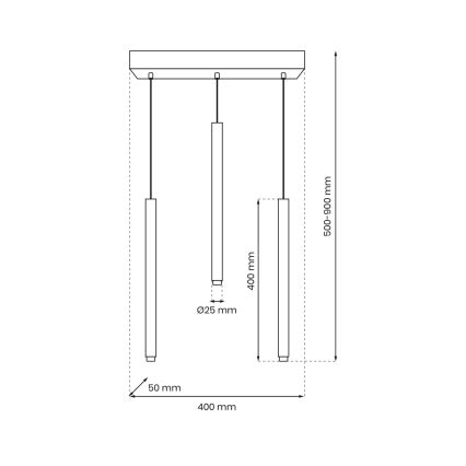 Κρεμαστό φωτιστικό οροφής ράγα MONZA 3xG9/8W/230V μαύρο/χρυσό