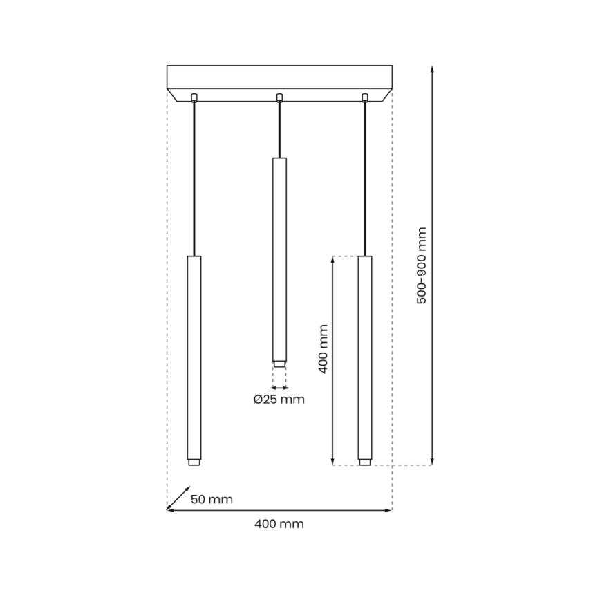 Κρεμαστό φωτιστικό οροφής ράγα MONZA 3xG9/8W/230V μαύρο/χρυσό