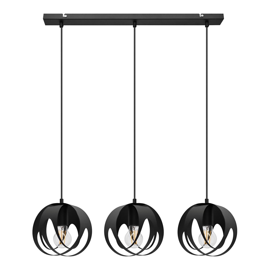 Κρεμαστό φωτιστικό οροφής ράγα MOONLIGHT 3xE27/15W/230V μαύρο