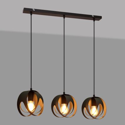 Κρεμαστό φωτιστικό οροφής ράγα MOONLIGHT 3xE27/15W/230V μαύρο