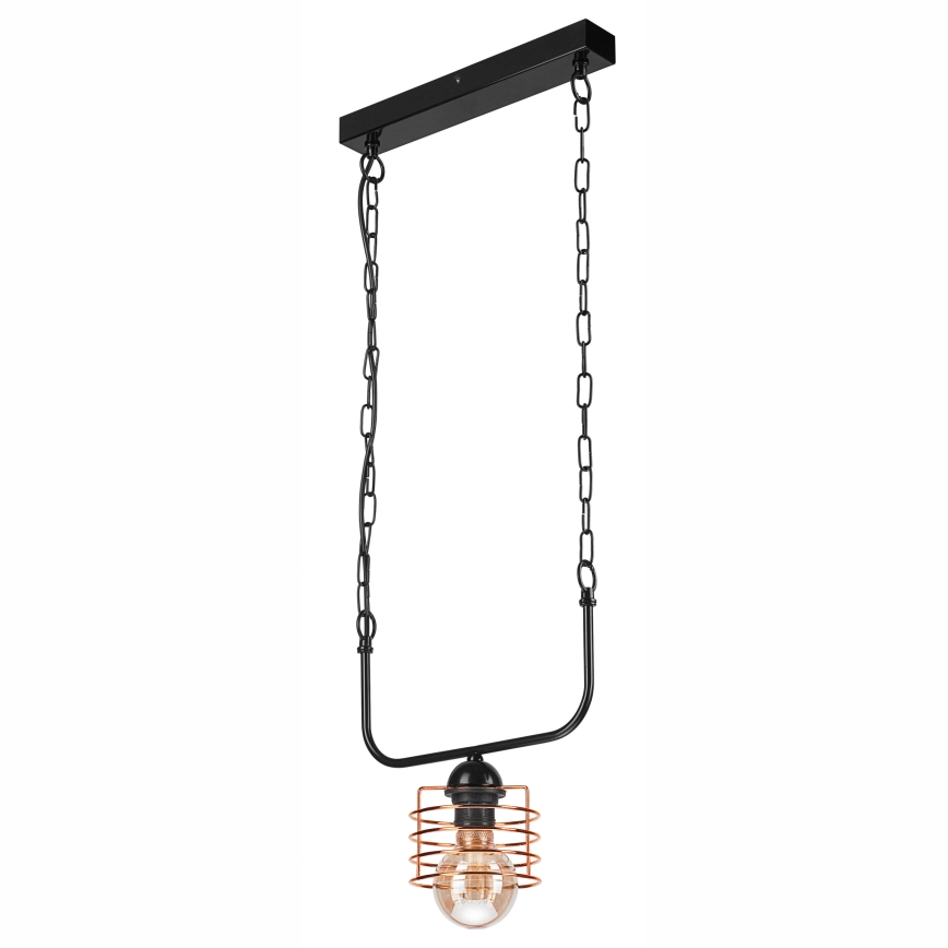 Κρεμαστό φωτιστικό οροφής ράγα MORGAN 1xE27/60W/230V μαύρο/χαλκός