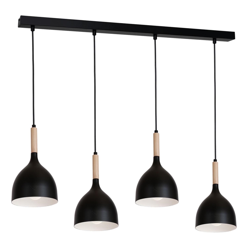Κρεμαστό φωτιστικό οροφής ράγα NOAK WOOD 4xE27/60W/230V