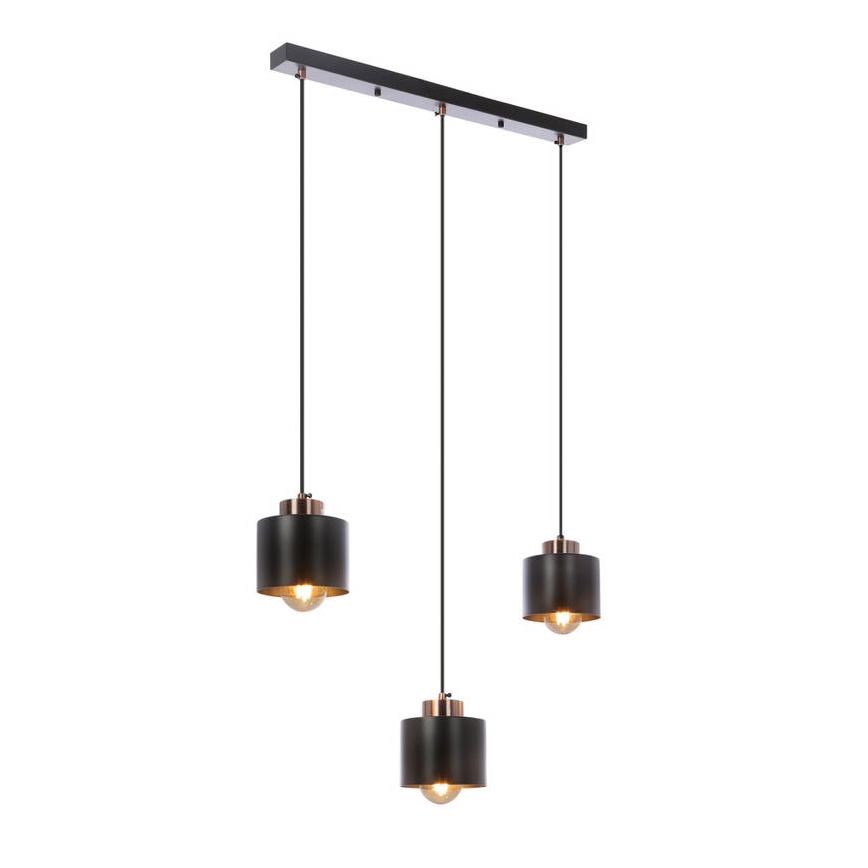 Κρεμαστό φωτιστικό οροφής ράγα OLENA 3xE27/60W/230V μαύρο