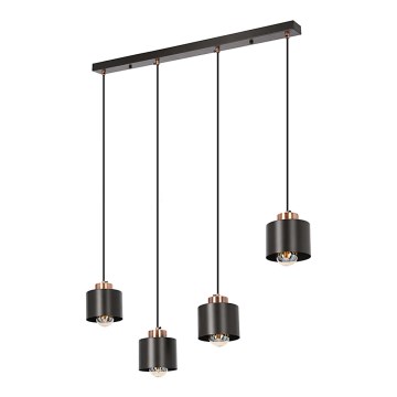 Κρεμαστό φωτιστικό οροφής ράγα OLENA 4xE27/60W/230V μαύρο