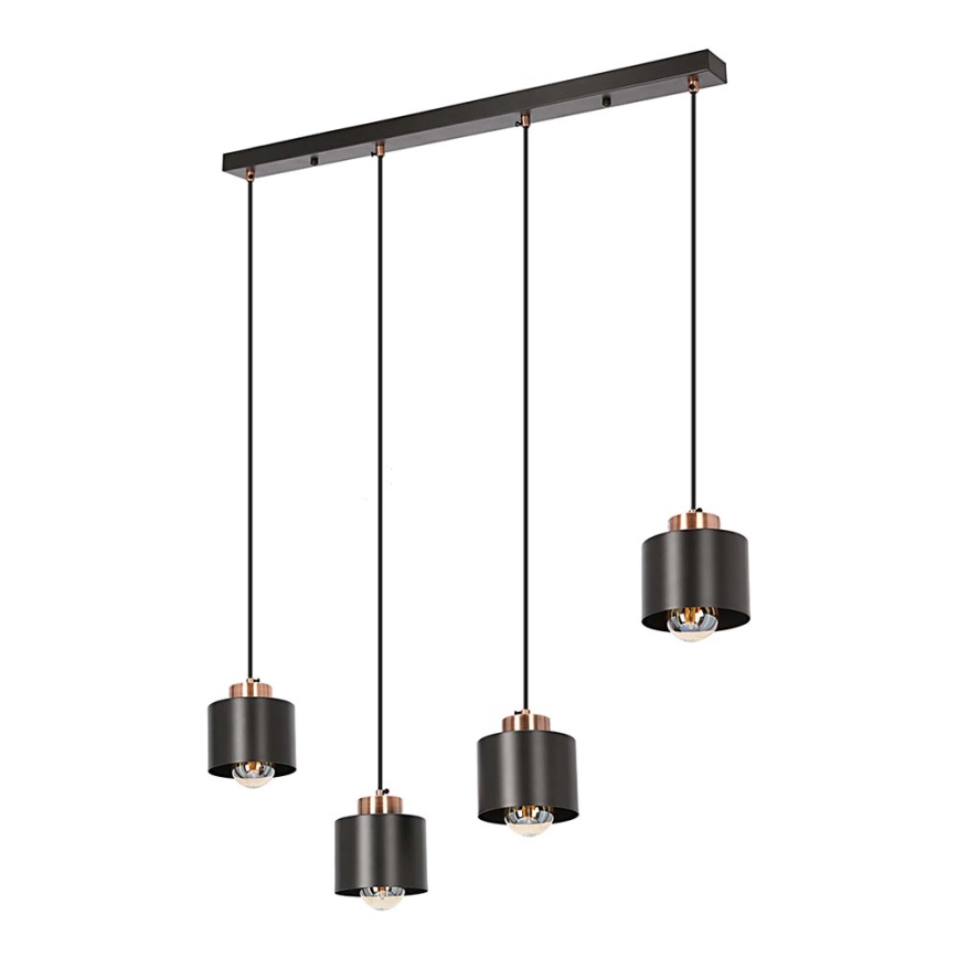 Κρεμαστό φωτιστικό οροφής ράγα OLENA 4xE27/60W/230V μαύρο