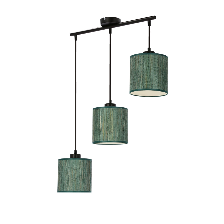 Κρεμαστό φωτιστικό οροφής ράγα PATTI 3xE27/60W/230V πράσινο