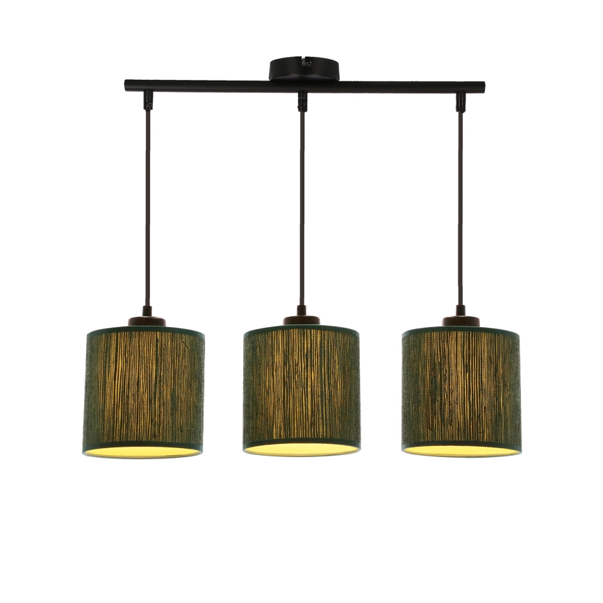 Κρεμαστό φωτιστικό οροφής ράγα PATTI 3xE27/60W/230V πράσινο