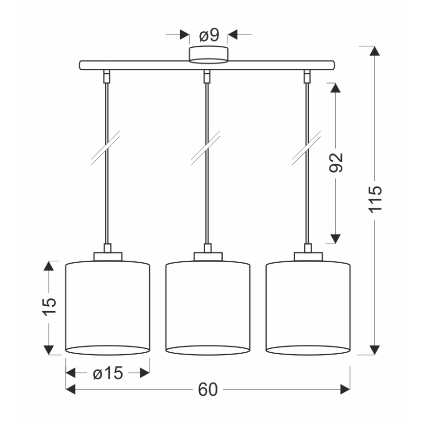 Κρεμαστό φωτιστικό οροφής ράγα PATTI 3xE27/60W/230V πράσινο