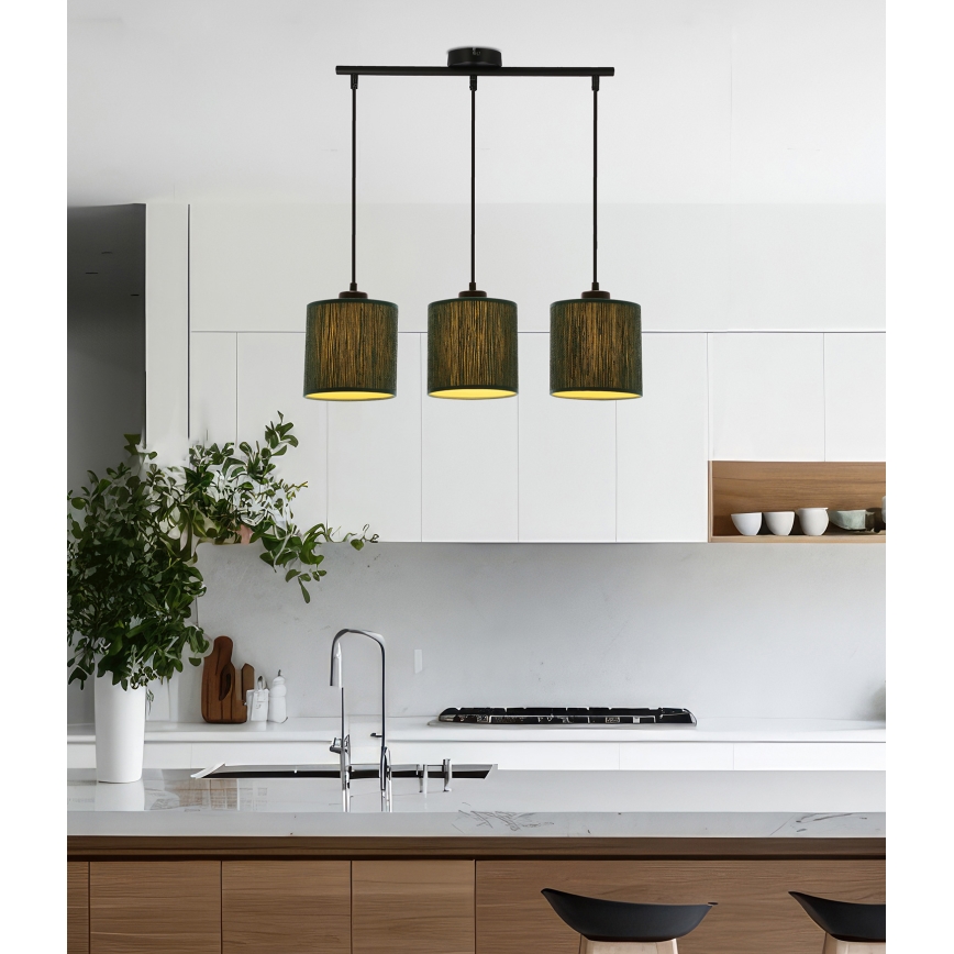 Κρεμαστό φωτιστικό οροφής ράγα PATTI 3xE27/60W/230V πράσινο