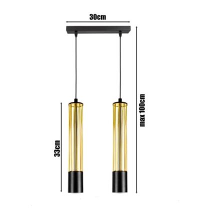 Κρεμαστό φωτιστικό οροφής ράγα PRESCOT 2xGU10/40W/230V χρυσό