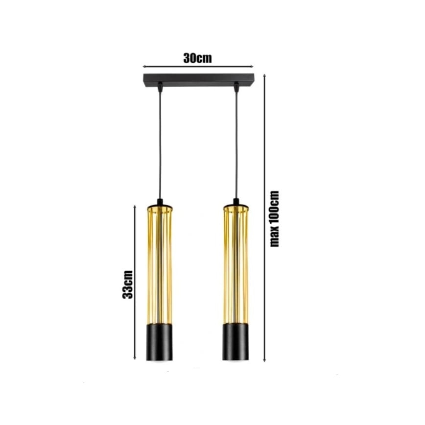 Κρεμαστό φωτιστικό οροφής ράγα PRESCOT 2xGU10/40W/230V χρυσό