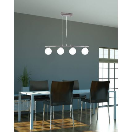 Κρεμαστό φωτιστικό οροφής ράγα RAISA 4xG9/40W/230V γυαλιστερό χρώμιο