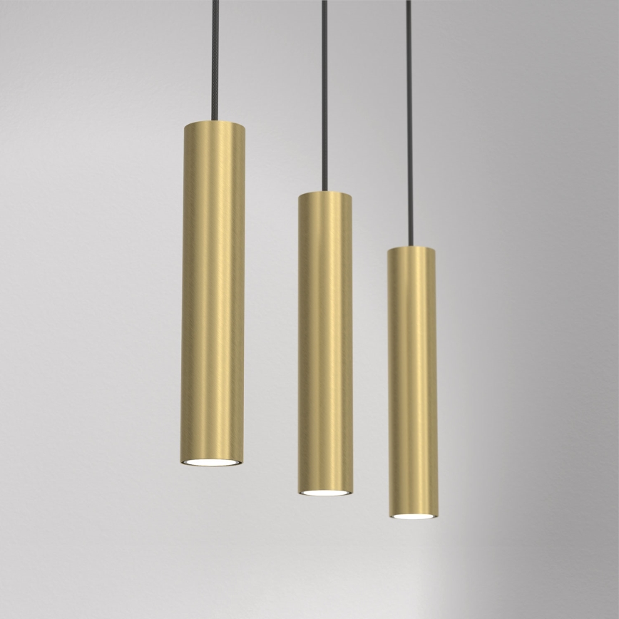 Κρεμαστό φωτιστικό οροφής ράγα RAITO 3xGU10/8W/230V ορείχαλκος