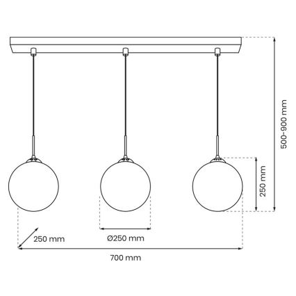 Κρεμαστό φωτιστικό οροφής ράγα REFLEX 3xE14/40W/230V