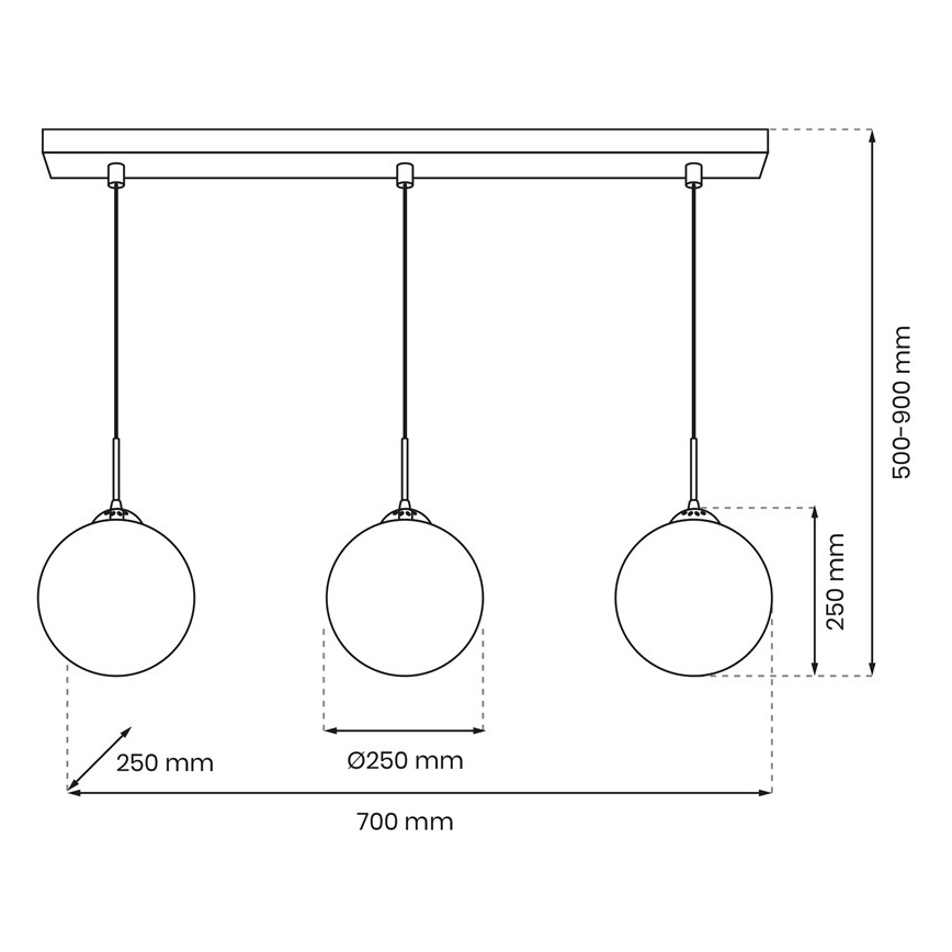 Κρεμαστό φωτιστικό οροφής ράγα REFLEX 3xE14/40W/230V