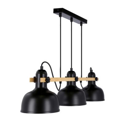Κρεμαστό φωτιστικό οροφής ράγα RENO 3xE27/40W/230V μαύρο/καφέ