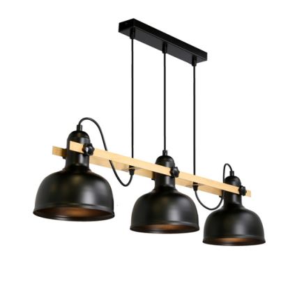 Κρεμαστό φωτιστικό οροφής ράγα RENO 3xE27/40W/230V μαύρο/καφέ
