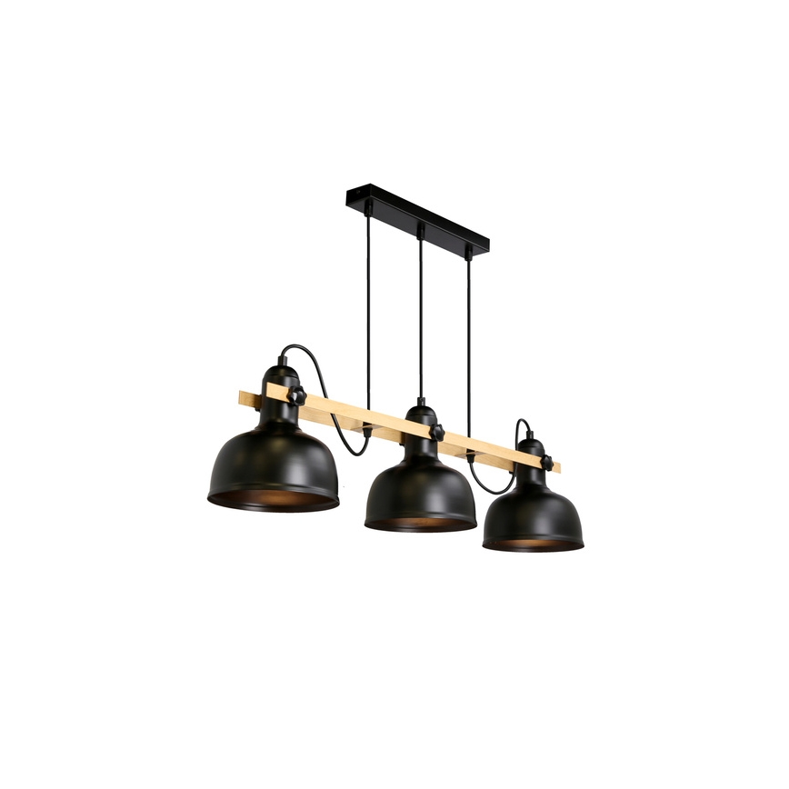 Κρεμαστό φωτιστικό οροφής ράγα RENO 3xE27/40W/230V μαύρο/καφέ