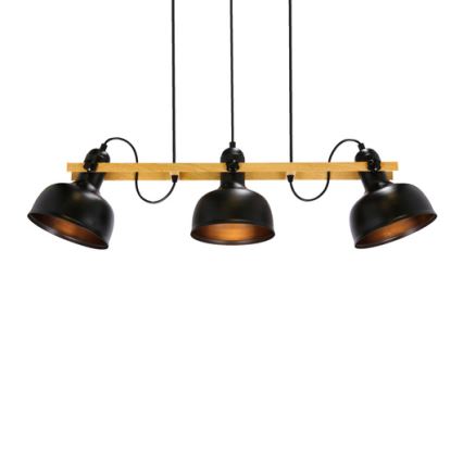 Κρεμαστό φωτιστικό οροφής ράγα RENO 3xE27/40W/230V μαύρο/καφέ