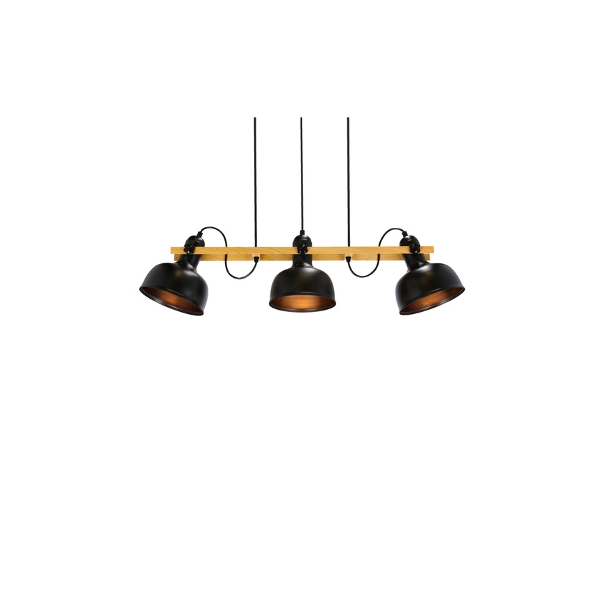 Κρεμαστό φωτιστικό οροφής ράγα RENO 3xE27/40W/230V μαύρο/καφέ