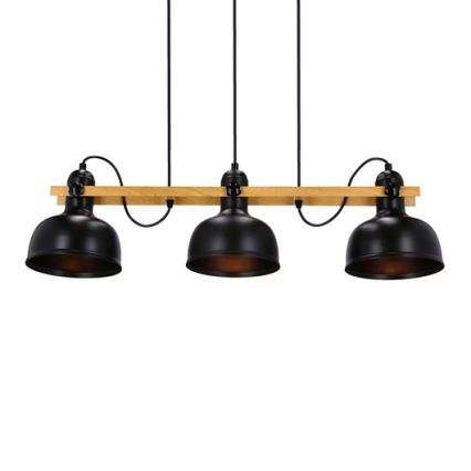 Κρεμαστό φωτιστικό οροφής ράγα RENO 3xE27/40W/230V μαύρο/καφέ