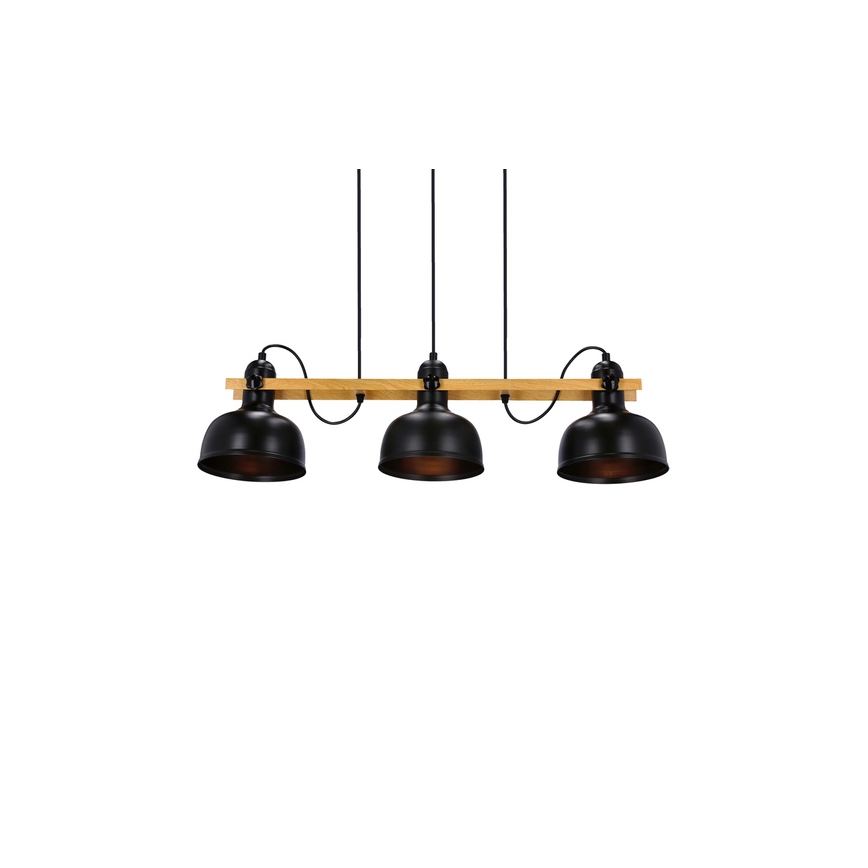 Κρεμαστό φωτιστικό οροφής ράγα RENO 3xE27/40W/230V μαύρο/καφέ
