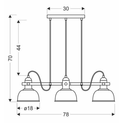 Κρεμαστό φωτιστικό οροφής ράγα RENO 3xE27/40W/230V μαύρο/καφέ
