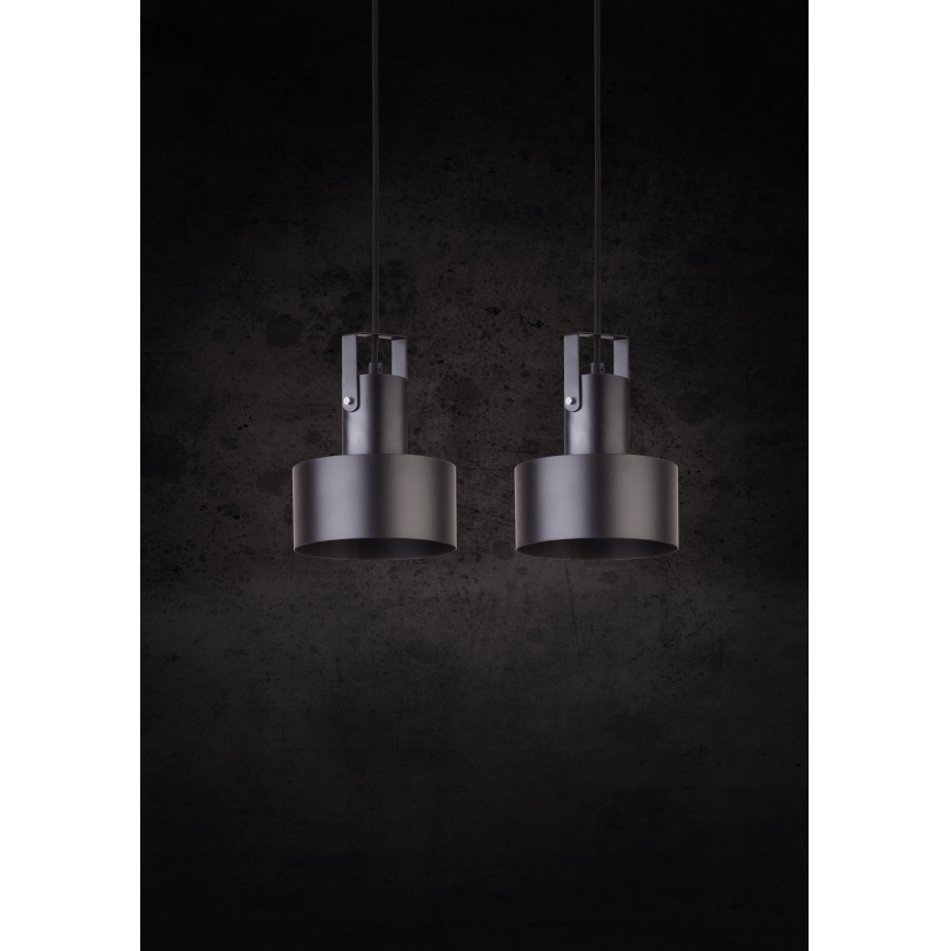 Κρεμαστό φωτιστικό οροφής ράγα RIF 2xE27/60W/230V μαύρο