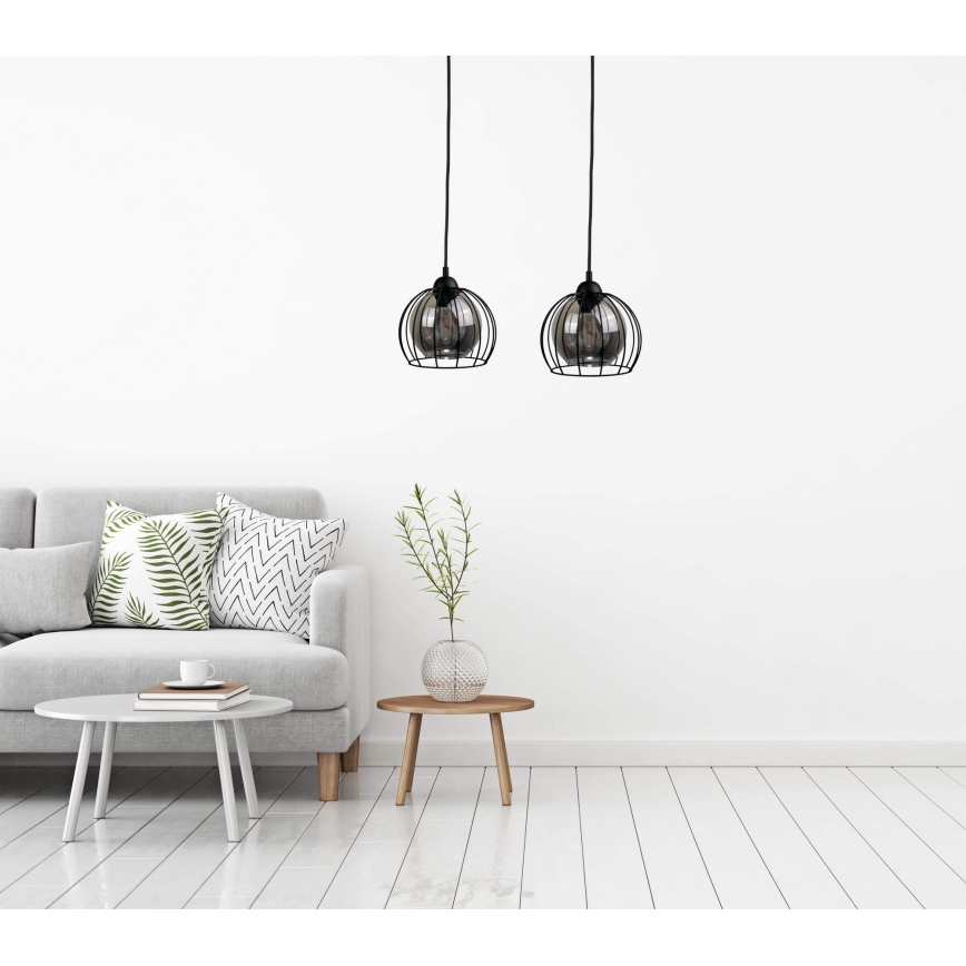Κρεμαστό φωτιστικό οροφής ράγα SOLO BLACK 2xE27/60W/230V