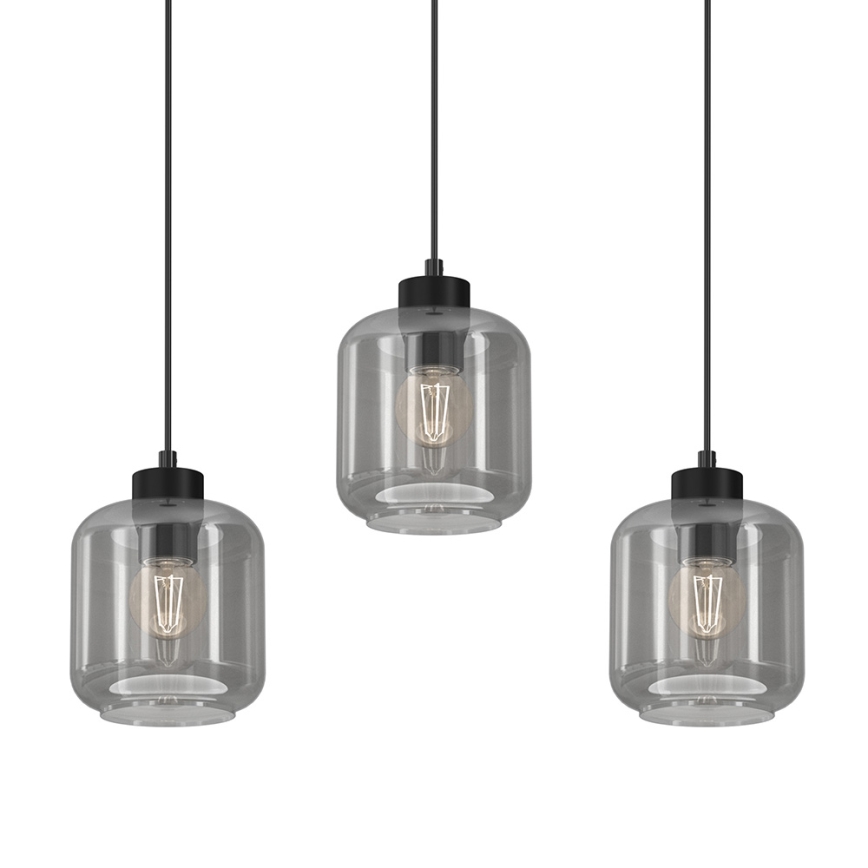 Κρεμαστό φωτιστικό οροφής ράγα SOMBRA 3xE27/60W/230V γκρι