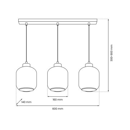 Κρεμαστό φωτιστικό οροφής ράγα SOMBRA 3xE27/60W/230V γκρι