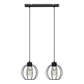 Κρεμαστό φωτιστικό οροφής ράγα STARLIGHT 2xE27/15W/230V μαύρο/ασήμι