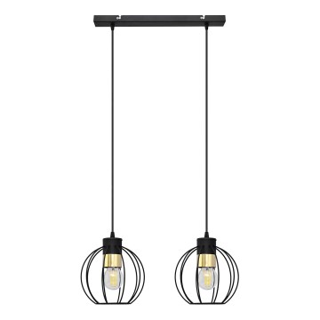 Κρεμαστό φωτιστικό οροφής ράγα STARLIGHT 2xE27/15W/230V μαύρο/χρυσαφί