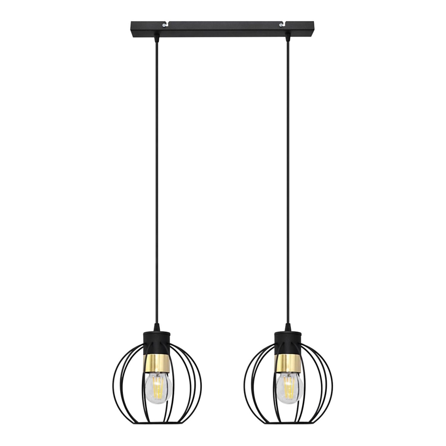 Κρεμαστό φωτιστικό οροφής ράγα STARLIGHT 2xE27/15W/230V μαύρο/χρυσαφί