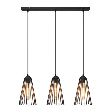 Κρεμαστό φωτιστικό οροφής ράγα TORRI 3xE27/15W/230V μαύρο