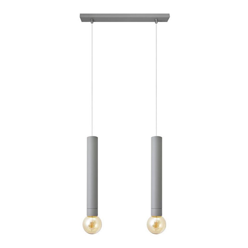 Κρεμαστό φωτιστικό οροφής ράγα TUBA 2xE27/15W/230V γκρι