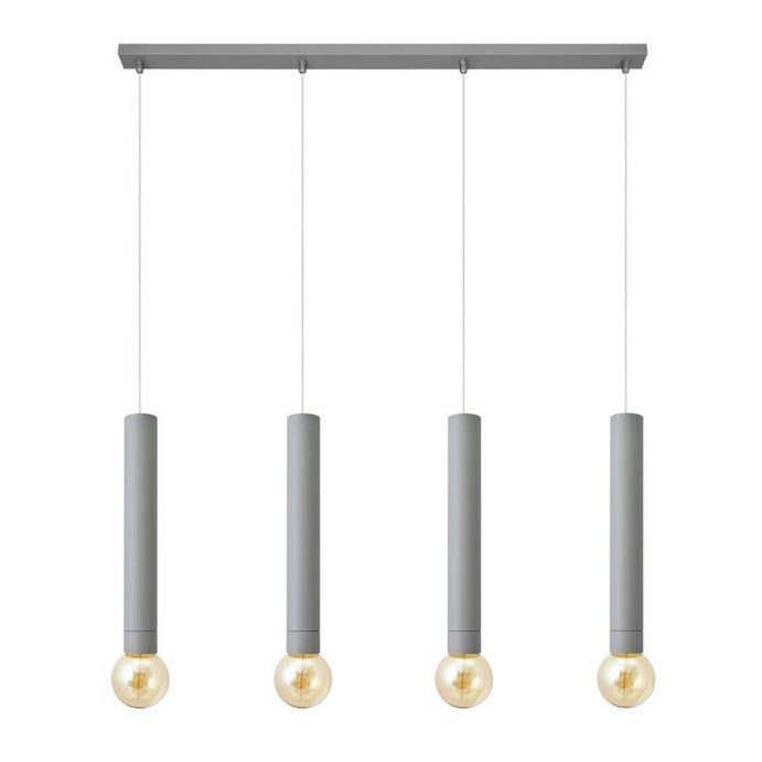 Κρεμαστό φωτιστικό οροφής ράγα TUBA 4xE27/15W/230V γκρι