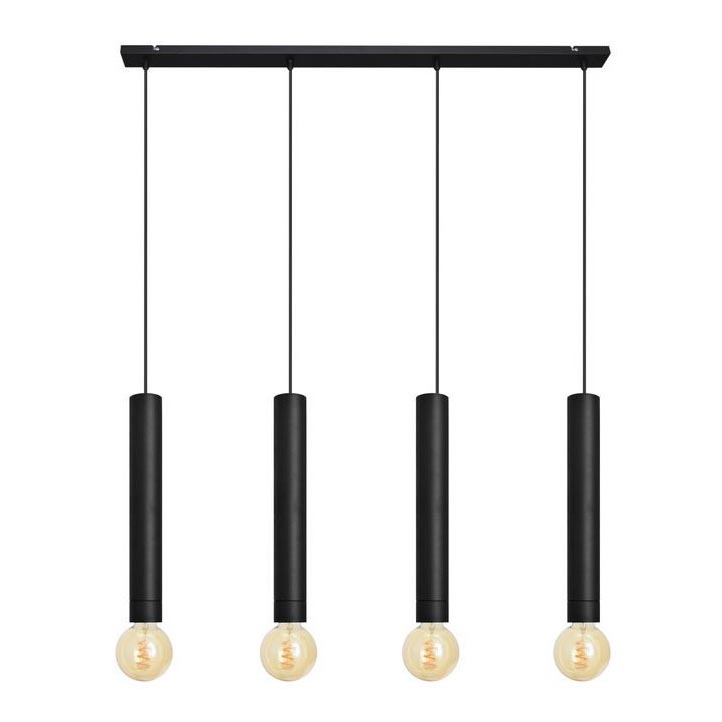 Κρεμαστό φωτιστικό οροφής ράγα TUBA 4xE27/15W/230V μαύρο