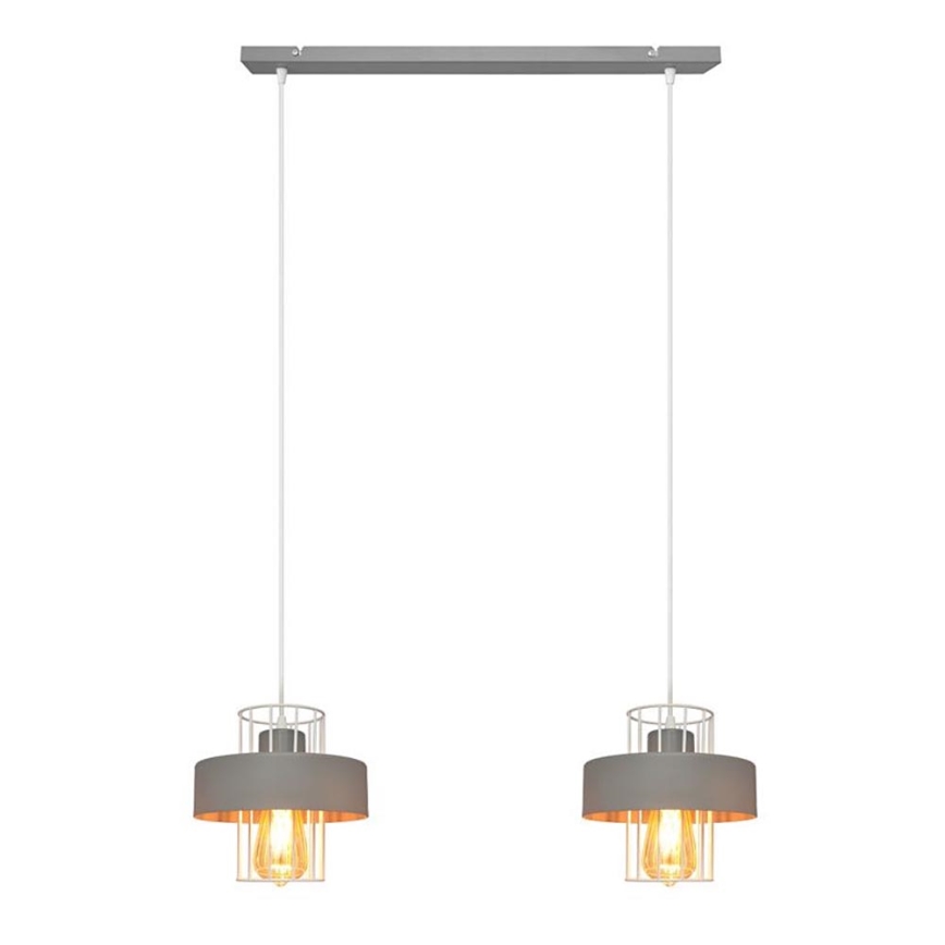Κρεμαστό φωτιστικό οροφής ράγα VOLTA 2xE27/15W/230V γκρι
