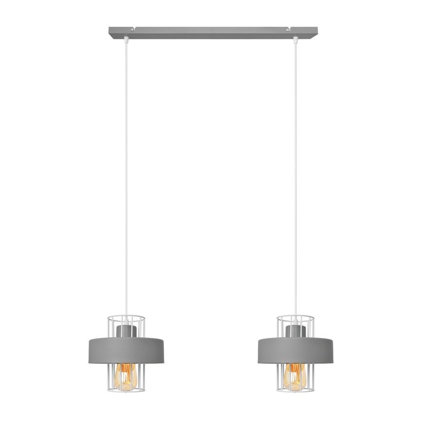 Κρεμαστό φωτιστικό οροφής ράγα VOLTA 2xE27/15W/230V γκρι