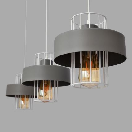 Κρεμαστό φωτιστικό οροφής ράγα VOLTA 3xE27/15W/230V γκρι
