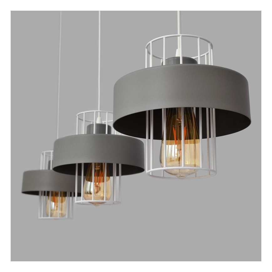 Κρεμαστό φωτιστικό οροφής ράγα VOLTA 3xE27/15W/230V γκρι