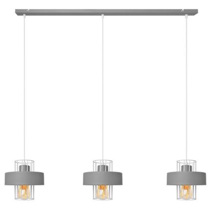 Κρεμαστό φωτιστικό οροφής ράγα VOLTA 3xE27/15W/230V γκρι